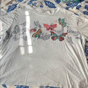 Cato Embroidered Butterfly Top Shirt Size XL